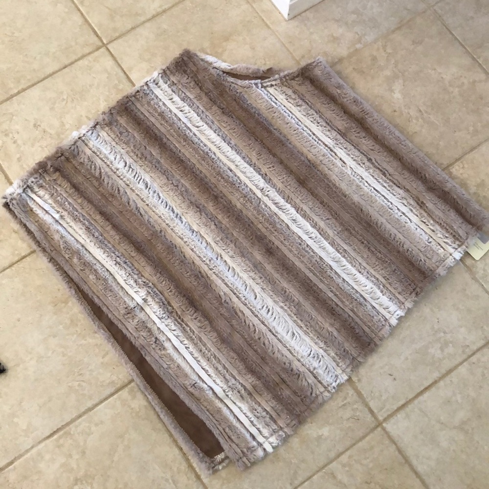 Super Soft Furry Poncho NWT